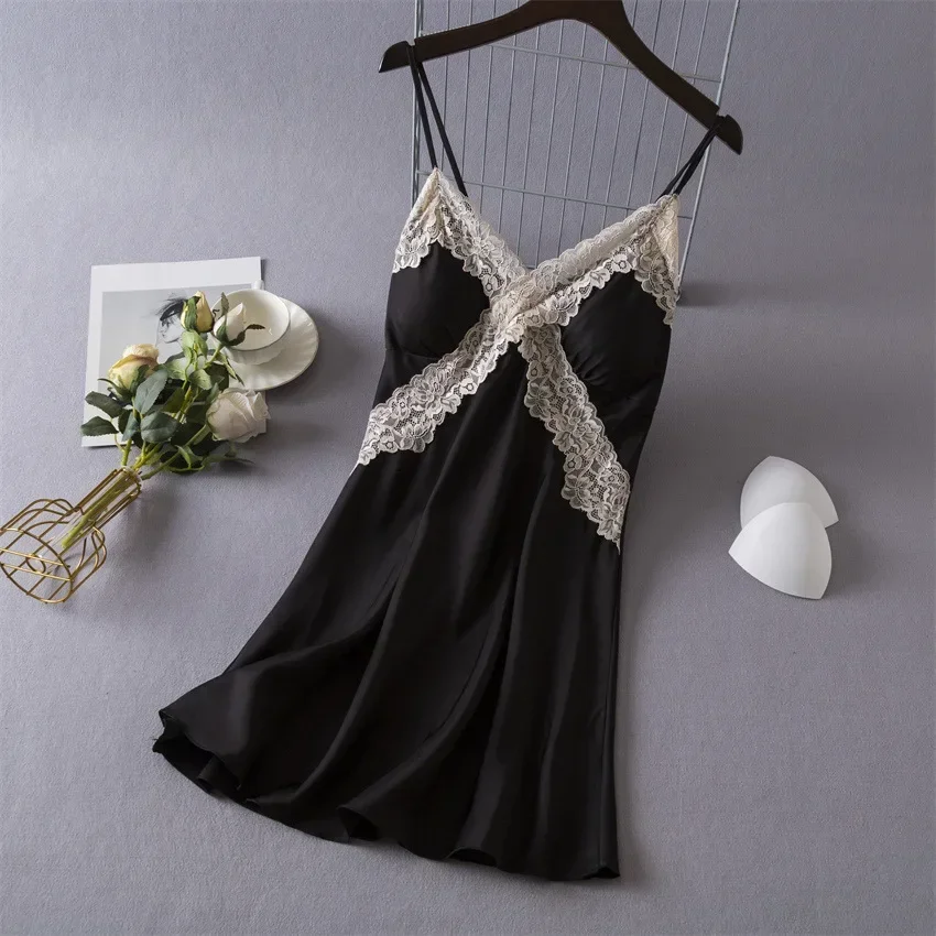 Babydoll Chemise Night - Женское сексуальное женское белье, атласная ночная