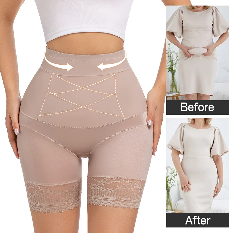Seamless Underwear Women - Кружевные защитные шорты для женщин, высокая