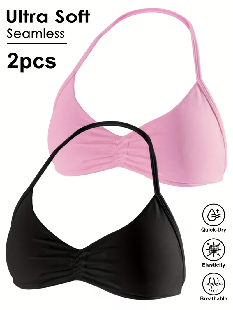 Sports Bra High Impact - 2 шт. Бесшовные сексуальные топы для