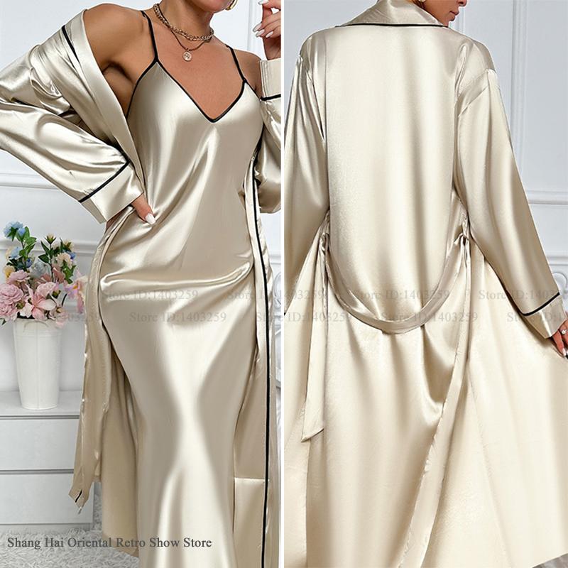 Сексуальный длинный комплект-д – обзор и цена Robe Silk Women